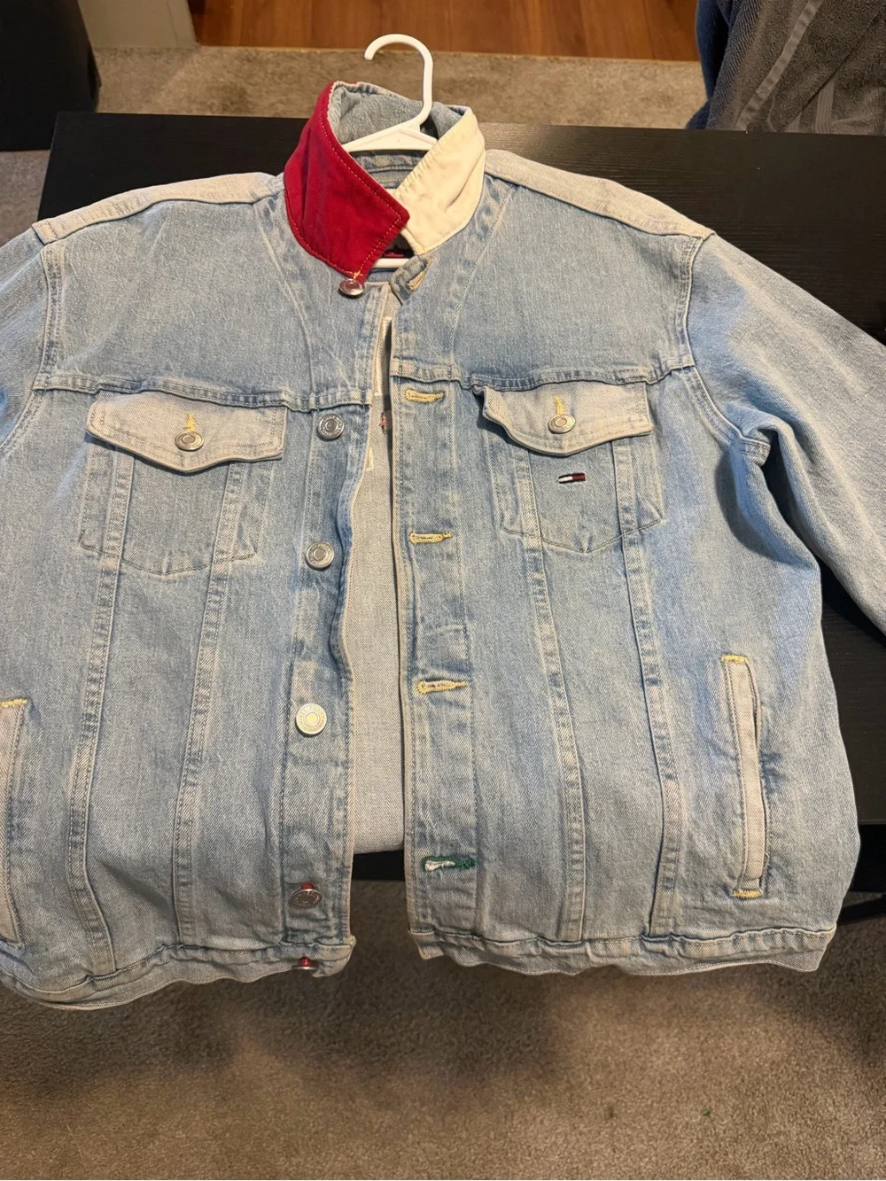 Tommy Hilfiger Light Blue Denim Jacket with Signature Flag Logo